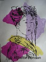 Annette Rondan peintre connue pour ses Encre de chine